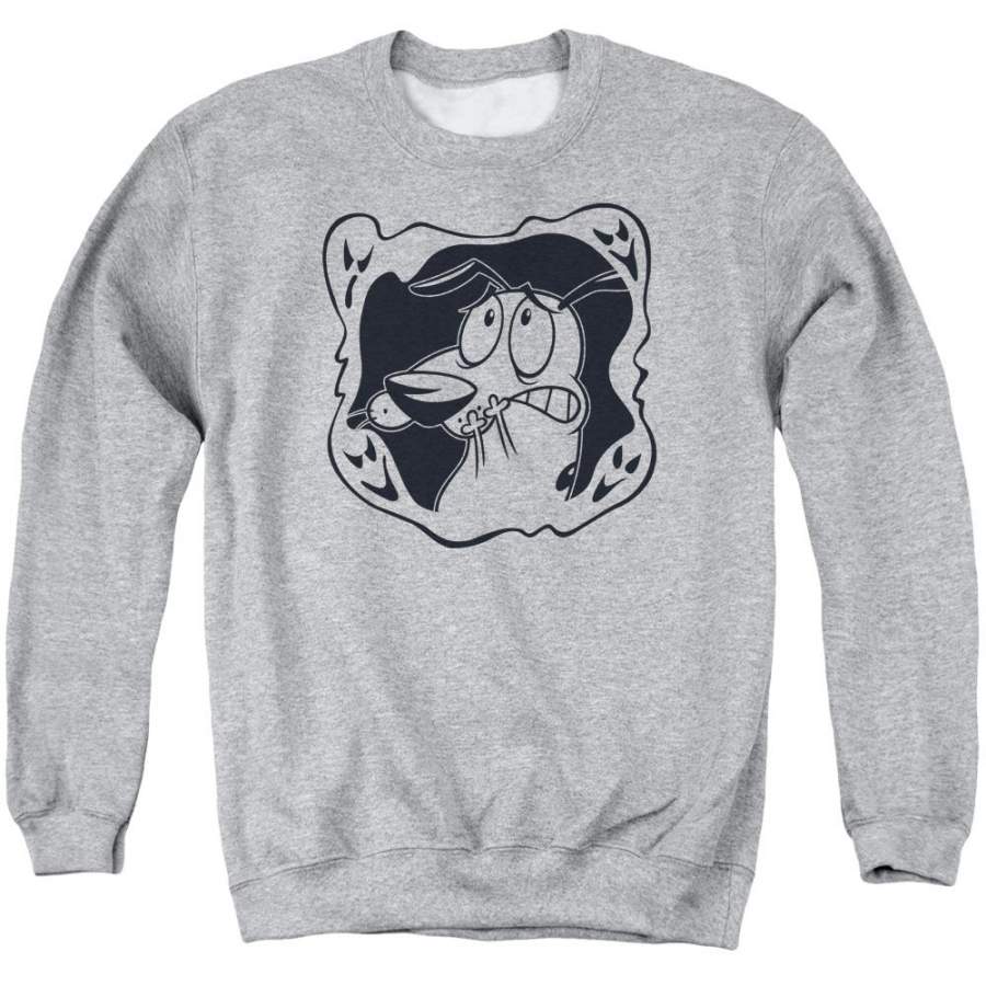 Courage The Cowardly Dog – Ghost Frame Adult Crewneck Sweatshirt