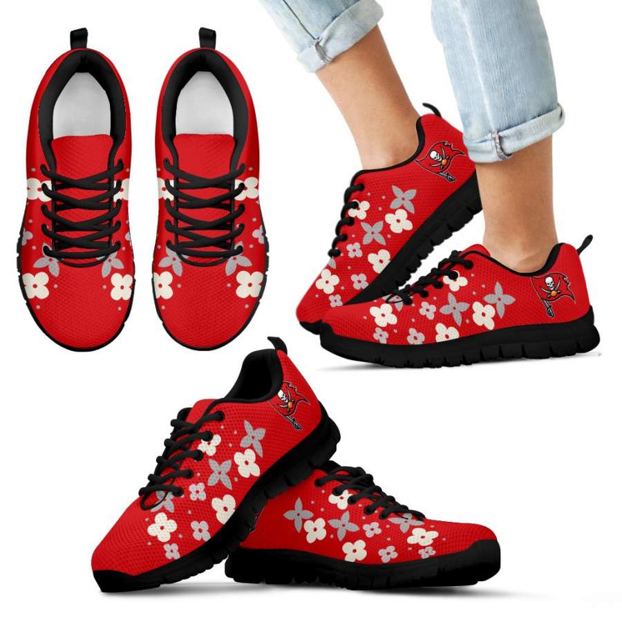 Flowers Pattern Tampa Bay Buccaneers Sneakers