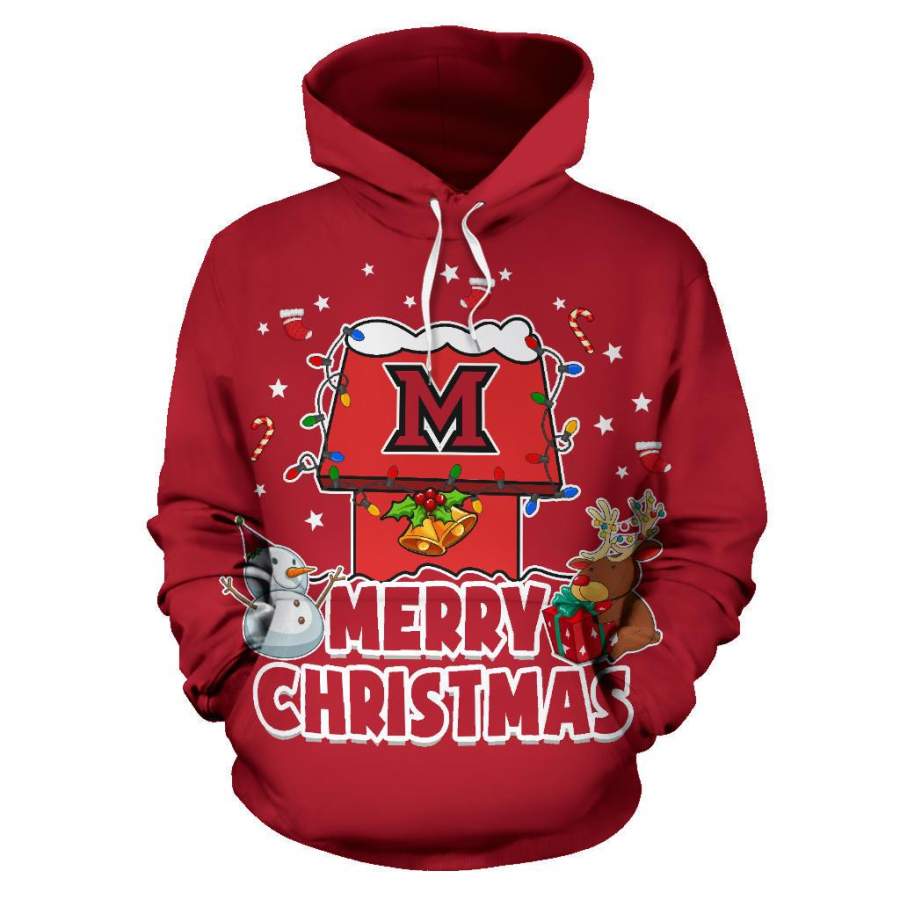 Funny Merry Christmas Miami RedHawks Hoodie 2019