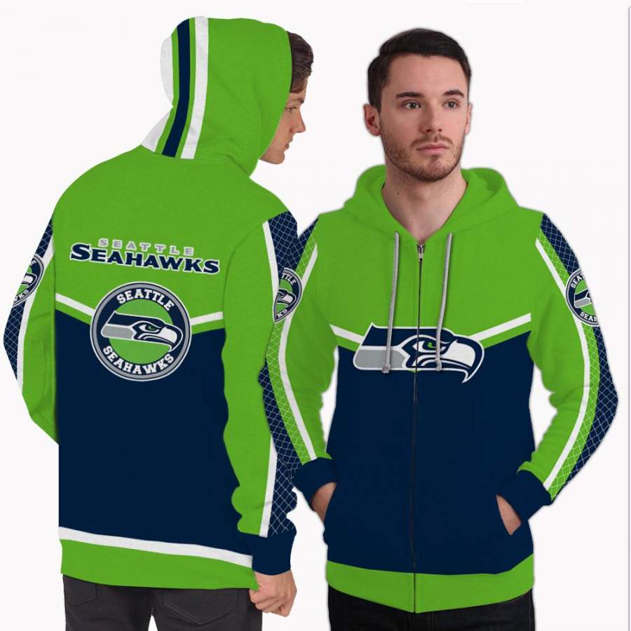 Fashion Gorgeous Fitting Seattle Seahawks Zip Hoodie