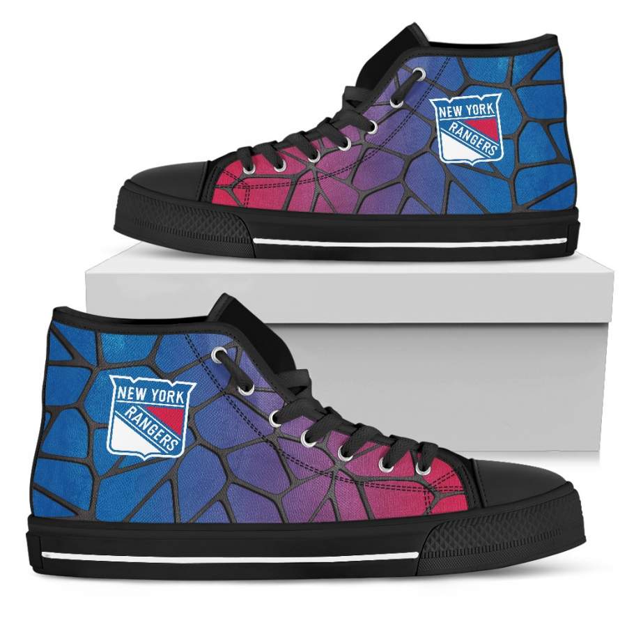 Colors Air Cushion New York Rangers Gradient High Top Shoes