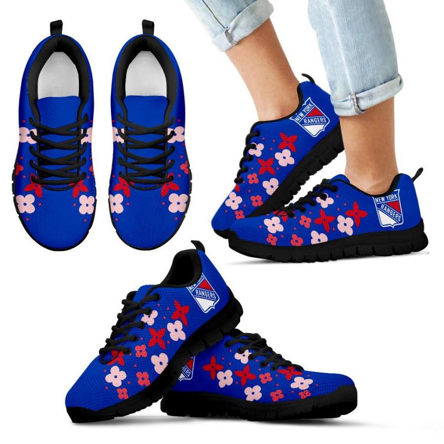 Flowers Pattern New York Rangers Sneakers