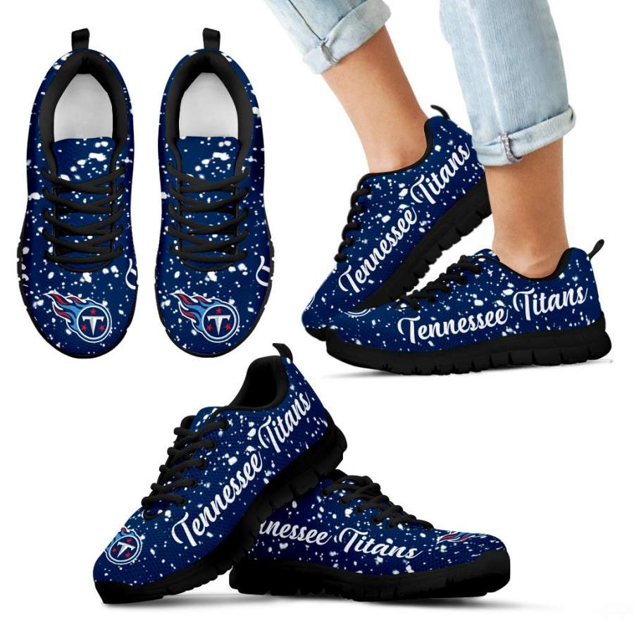 Christmas Snowing Incredible Pattern Tennessee Titans Sneakers