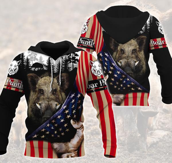 Boar Hunting Flag 3D All Over Print | Hoodie | Unisex | Full Size | Adult | Colorful | HT4595