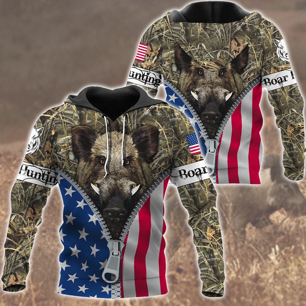 Boar Hunting Flag 3D All Over Print | Hoodie | Unisex | Full Size | Adult | Colorful | HT4596