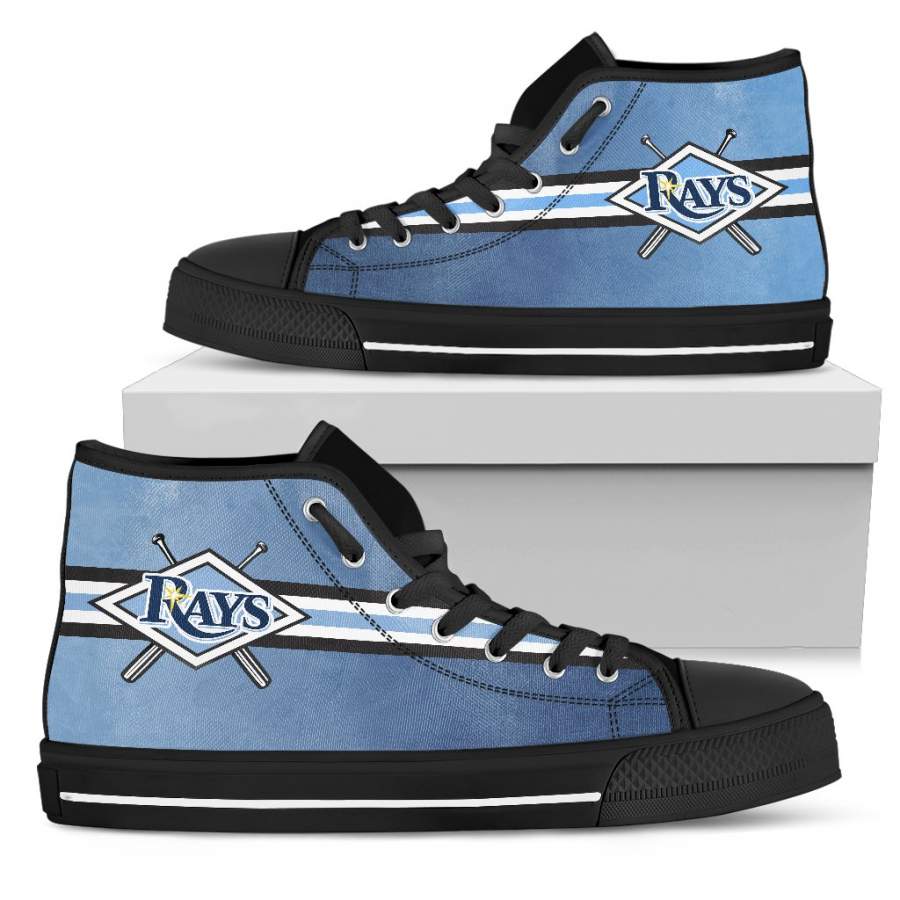 Double Stick Check Tampa Bay Rays High Top Shoes