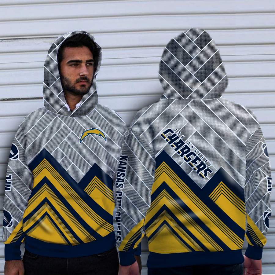 Black Cross Line?Los Angeles Chargers Hoodie