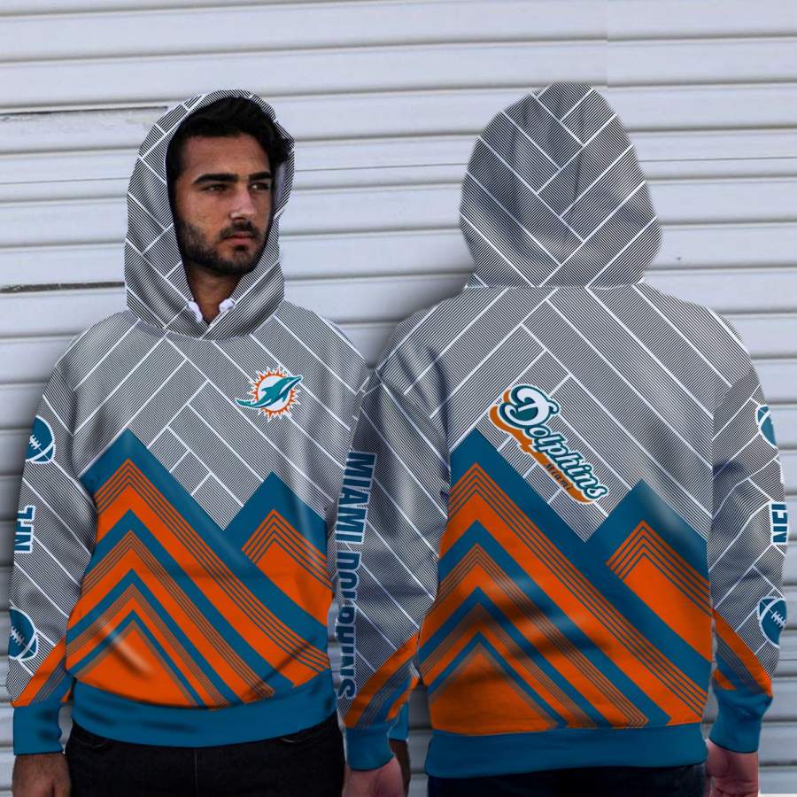 Black Cross Line?Miami Dolphins Hoodie