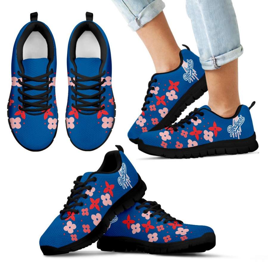 Flowers Pattern Los Angeles Dodgers Sneakers