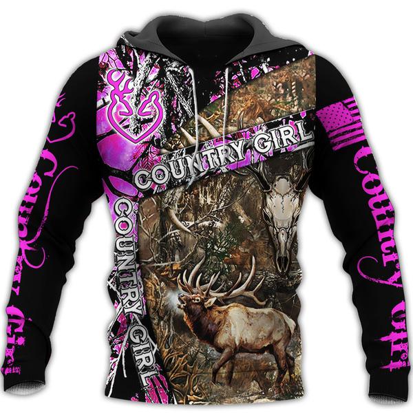 Country Girl Flag Hunting 3D All Over Print | Hoodie | Unisex | Full Size | Adult | Colorful | HT4625