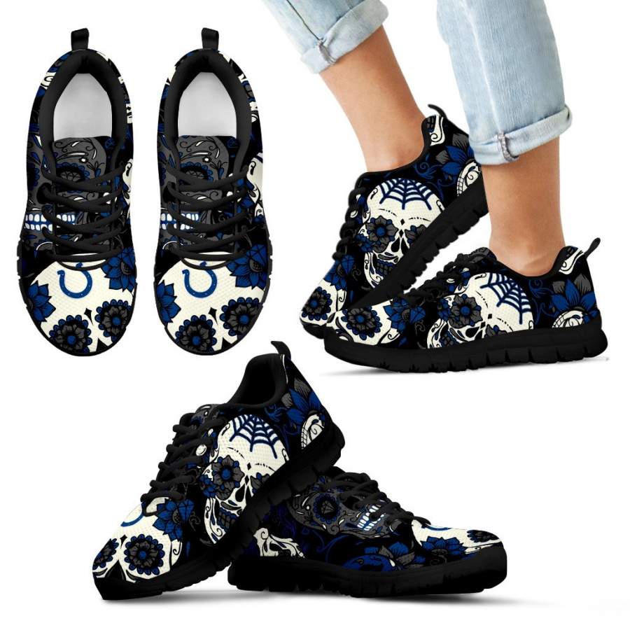 Indianapolis Colts Colorful Sugar Skull Sneakers