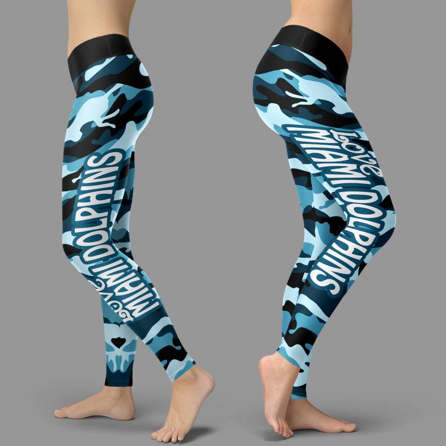 Camo Sporty Trending Fashion Fabulous Miami Dolphins Leggings