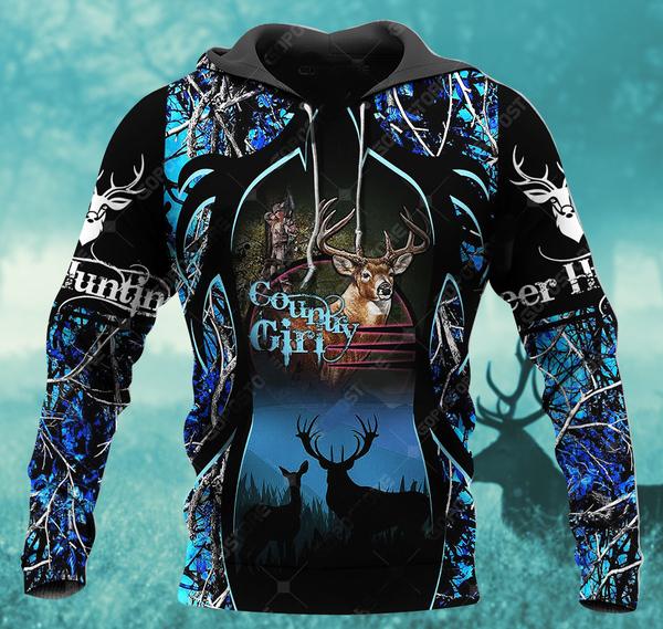 Country Girl Hunting 3D All Over Print | Hoodie | Unisex | Full Size | Adult | Colorful | HT4634