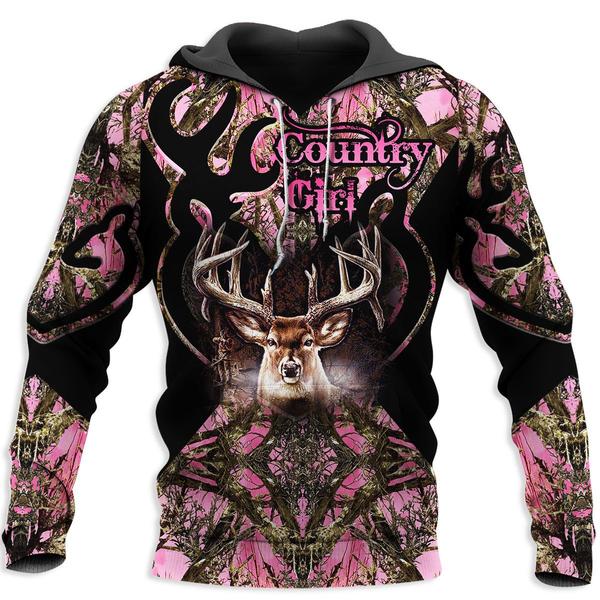 Country Girl Hunting 3D All Over Print | Hoodie | Unisex | Full Size | Adult | Colorful | HT4639