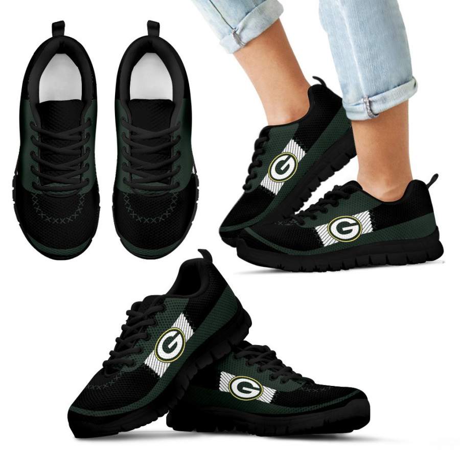 Cross Thread Seamless Beautiful Logo Green Bay Packers Sneakers