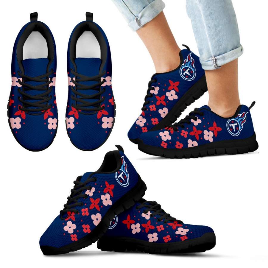 Flowers Pattern Tennessee Titans Sneakers