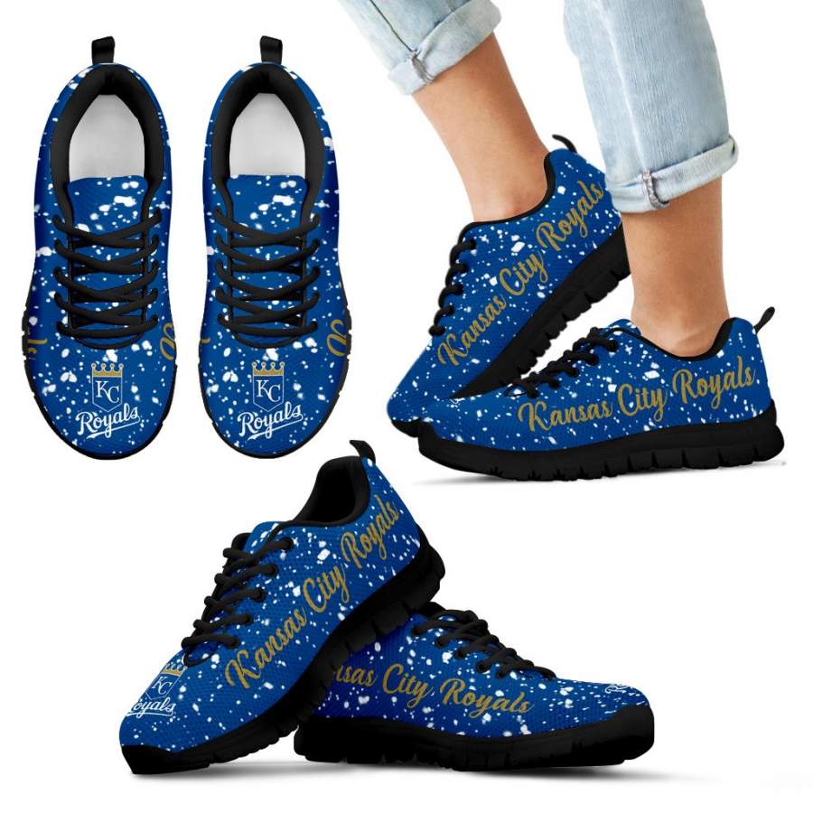 Christmas Snowing Incredible Pattern Kansas City Royals Sneakers