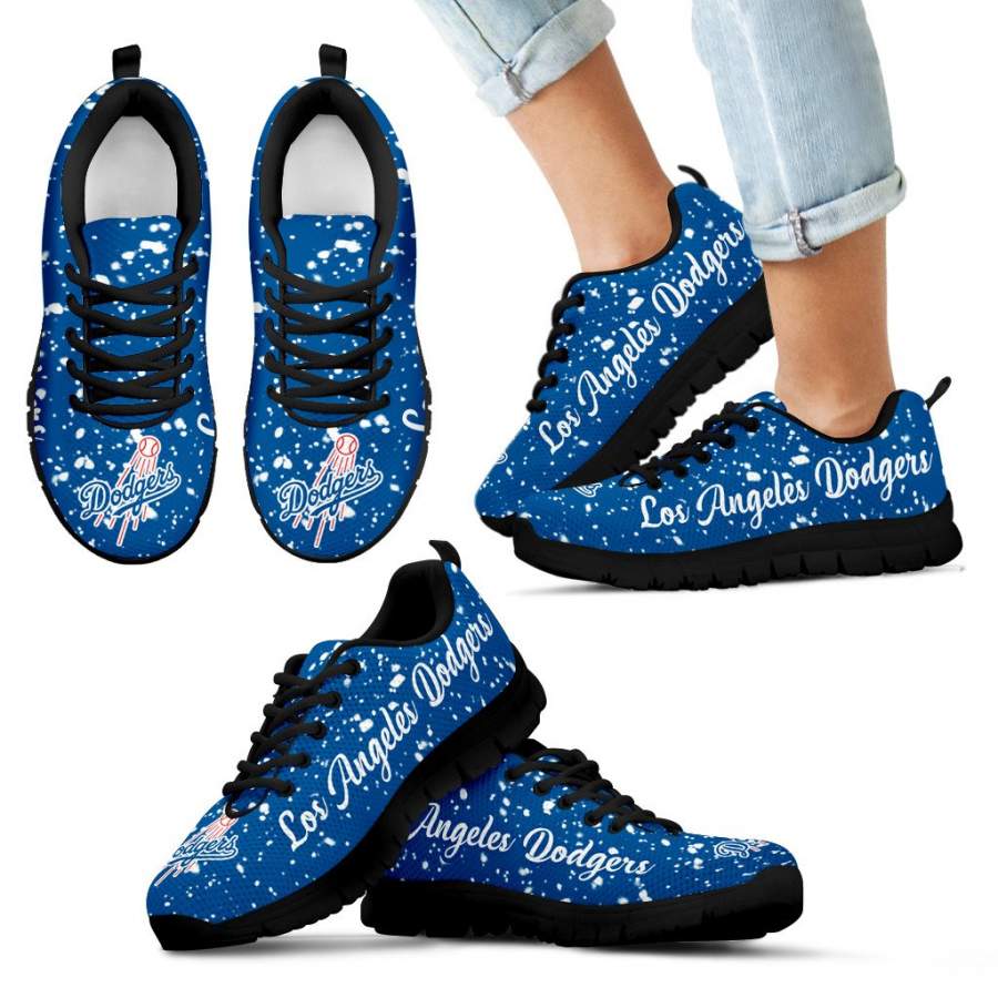 Christmas Snowing Incredible Pattern Los Angeles Dodgers Sneakers