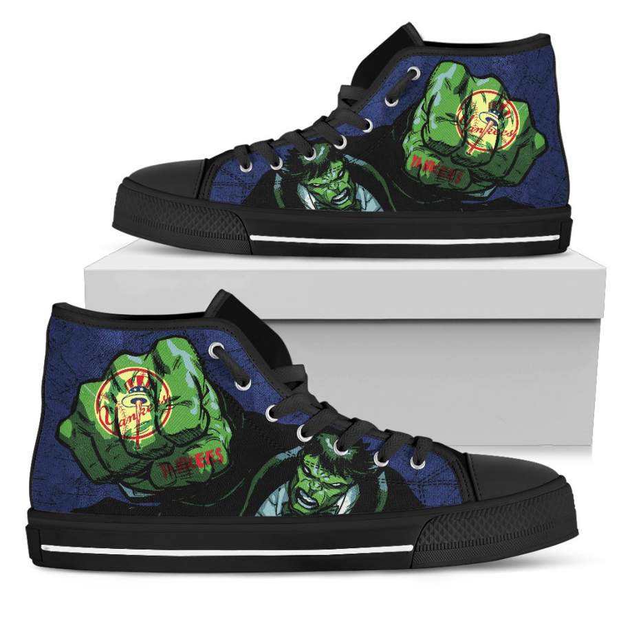 Hulk Punch New York Yankees High Top Shoes