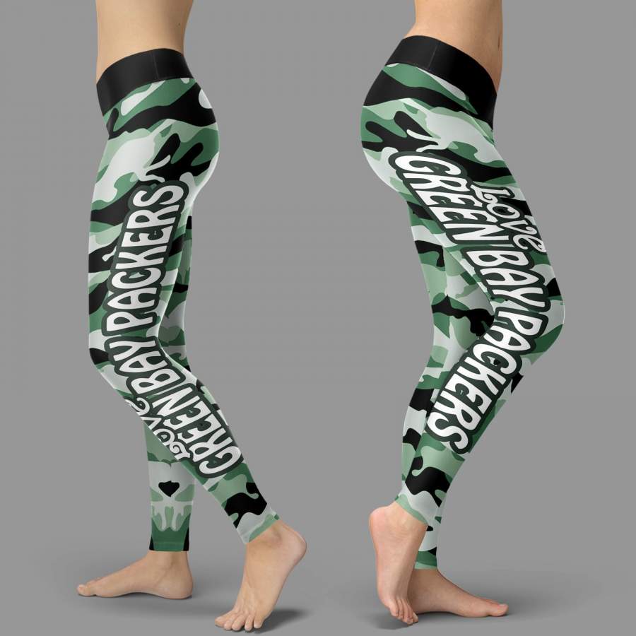 Camo Sporty Trending Fashion Fabulous Green Bay Packers Leggings