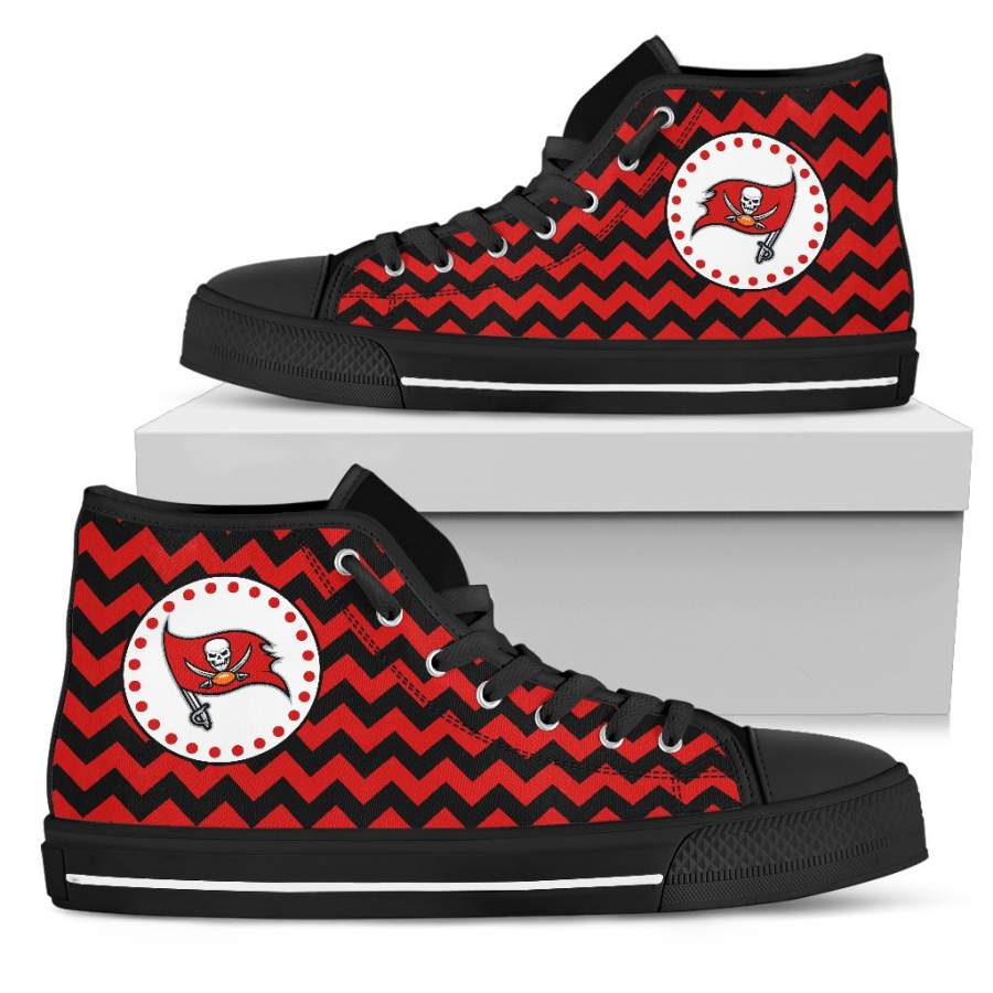 Chevron Broncos Tampa Bay Buccaneers High Top Shoes