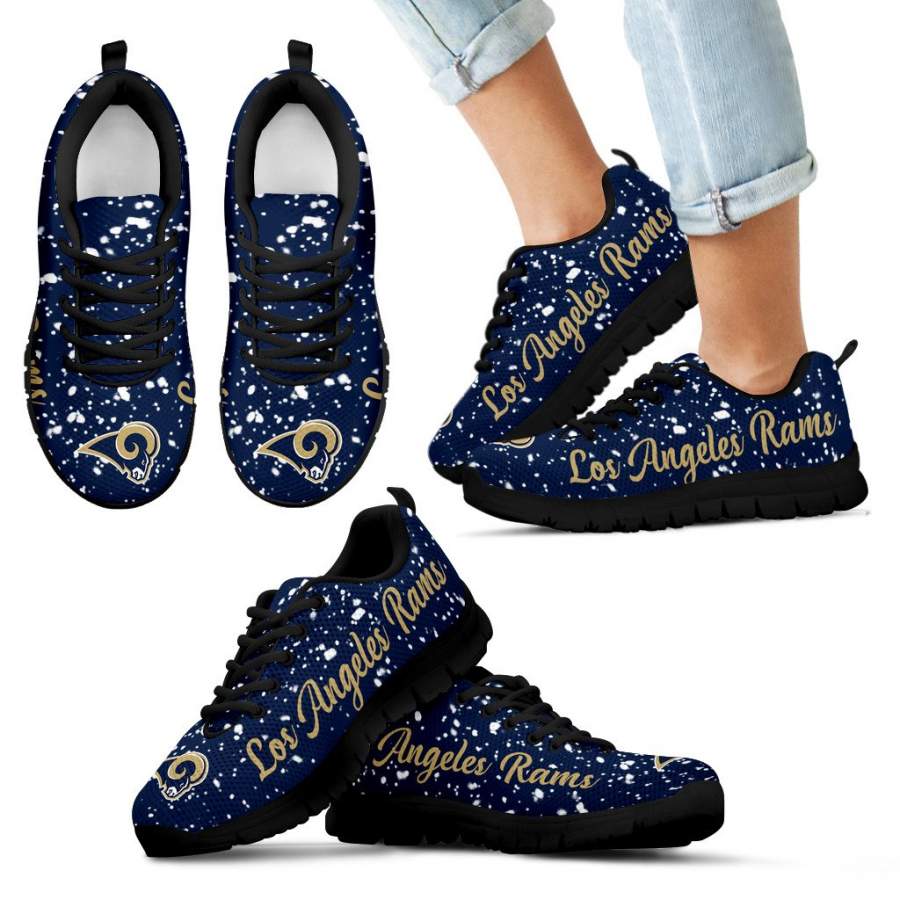 Christmas Snowing Incredible Pattern Los Angeles Rams Sneakers