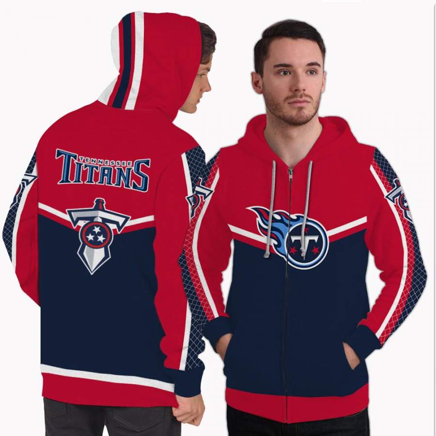 Fashion Gorgeous Fitting Tennessee Titans Zip Hoodie