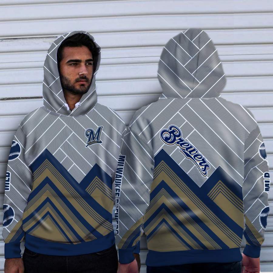 Black Cross Line?Milwaukee Brewers Hoodie