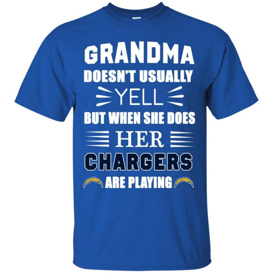 Grandma Doesn’t Usually Yell Los Angeles Chargers T Shirts