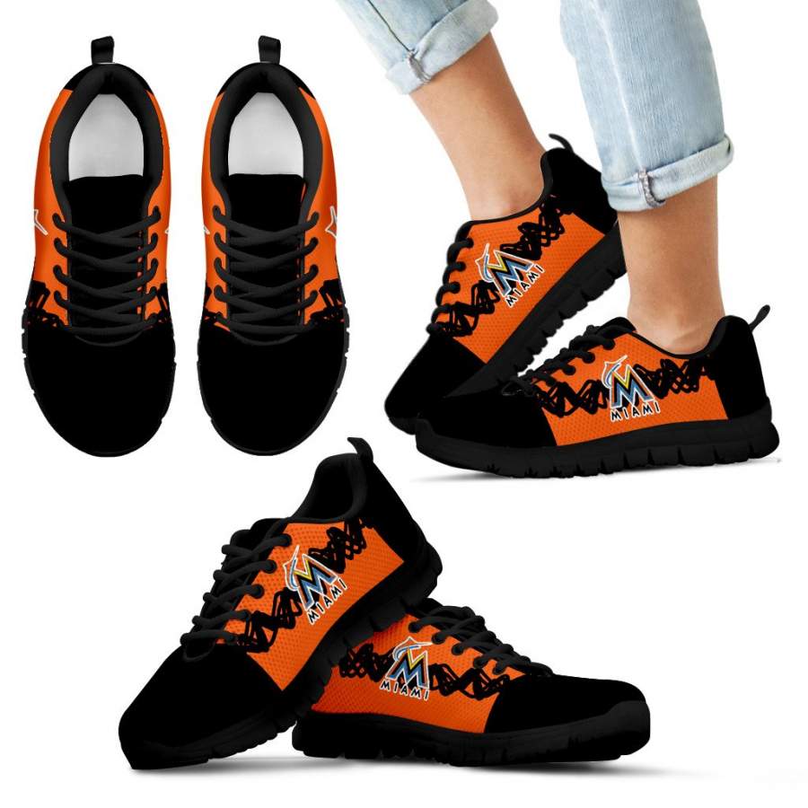 Doodle Line Amazing Miami Marlins Sneakers V1