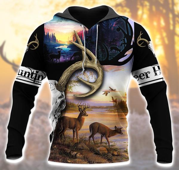 Deer Horn Hunting 3D All Over Print | Hoodie | Unisex | Full Size | Adult | Colorful | HT4756