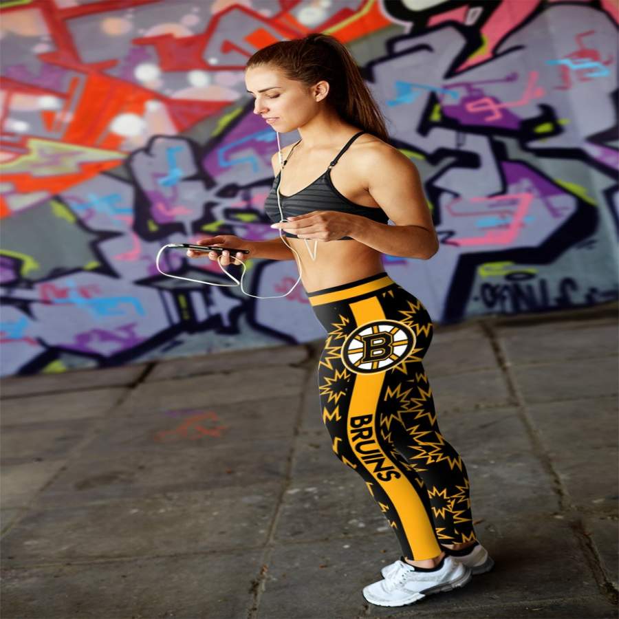 Dizzy Motion Zig Zag Boston Bruins Leggings