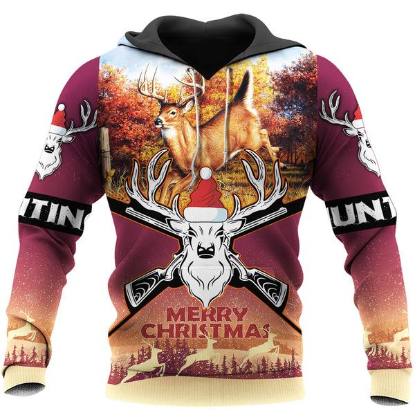 Deer Hot Santa Hunting 3D All Over Print | Hoodie | Unisex | Full Size | Adult | Colorful | HT4759