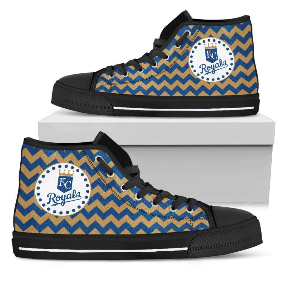 Chevron Broncos Kansas City Royals High Top Shoes