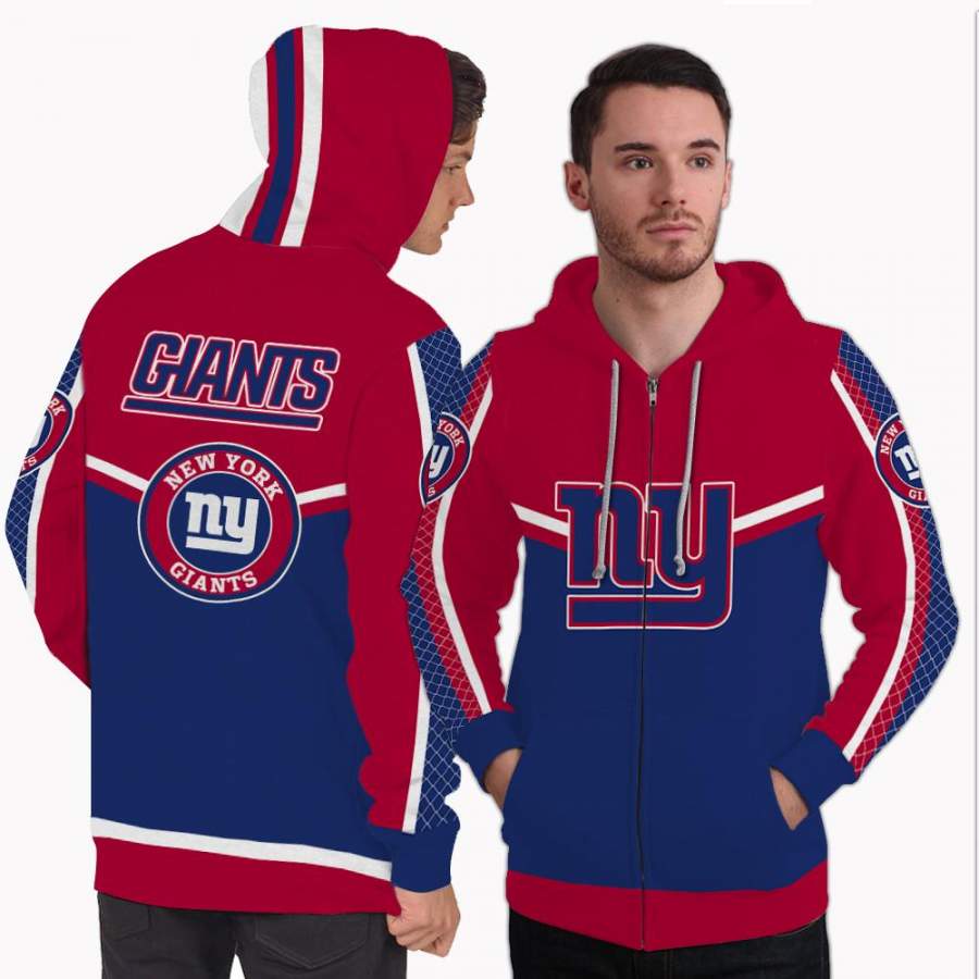 Fashion Gorgeous Fitting New York Giants Zip Hoodie