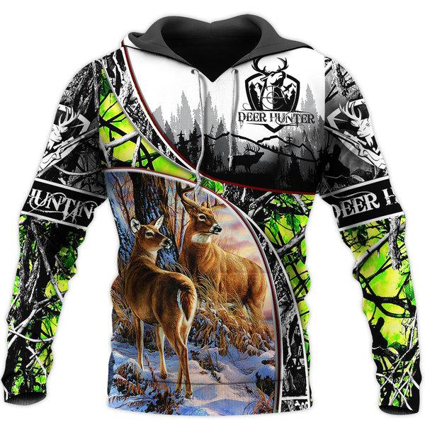 Hunting – Deer Hunter Green 3D All Over Print | Hoodie | Unisex | Full Size | Adult | Colorful | HT4781