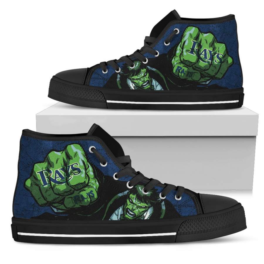 Hulk Punch Tampa Bay Rays High Top Shoes