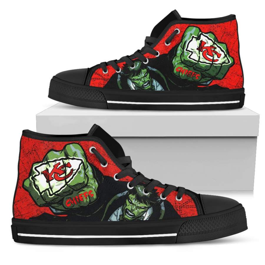 Hulk Punch Kansas City Chiefs High Top Shoes