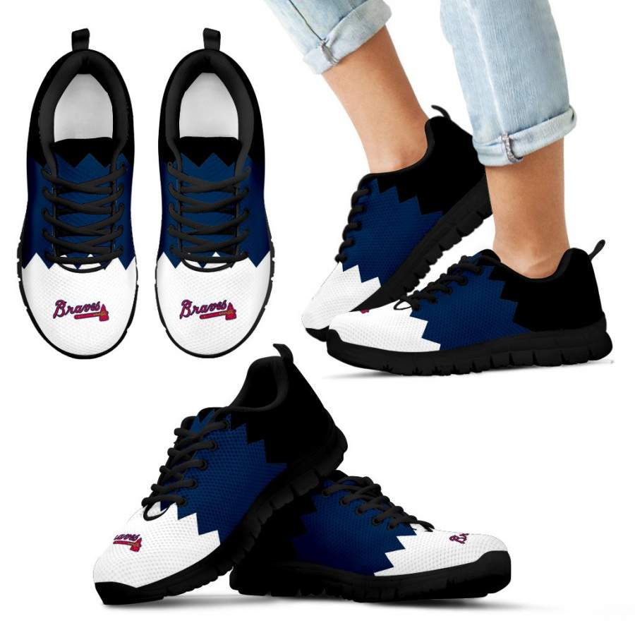 Incredible Line Zig Zag Disorder Beautiful Atlanta Braves Sneakers