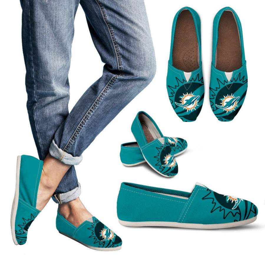 Enormous Logo Mix Tiny Logo Fantastic Miami Dolphins Casual Shoes