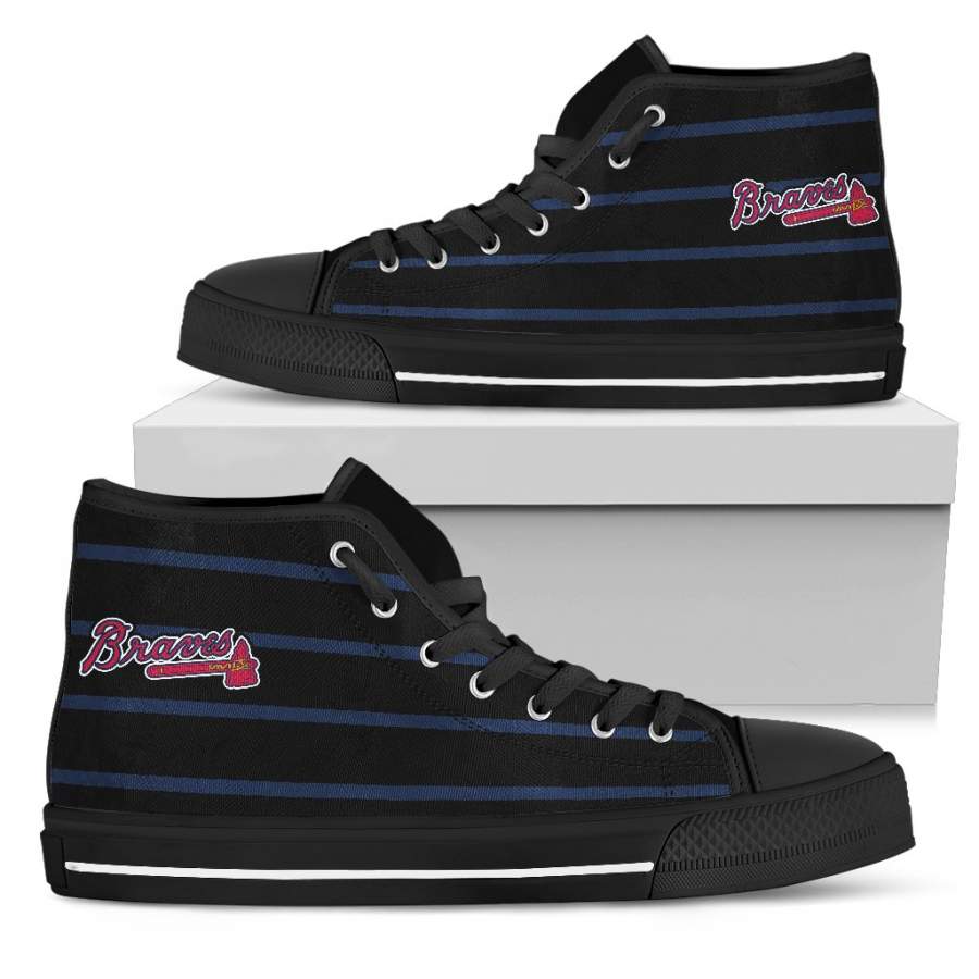 Edge Straight Perfect Circle Atlanta Braves High Top Shoes