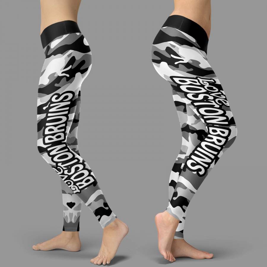 Camo Sporty Trending Fashion Fabulous Boston Bruins Leggings