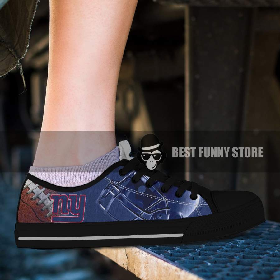 Artistic Scratch Of New York Giants Low Top Shoes