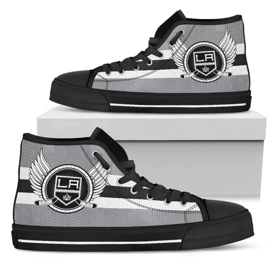 High Top Shoes Los Angeles Kings Logo Vintage Biker Wings