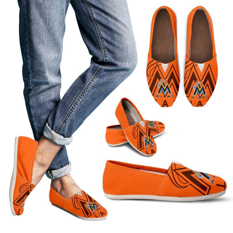 Enormous Logo Mix Tiny Logo Fantastic Miami Marlins Casual Shoes