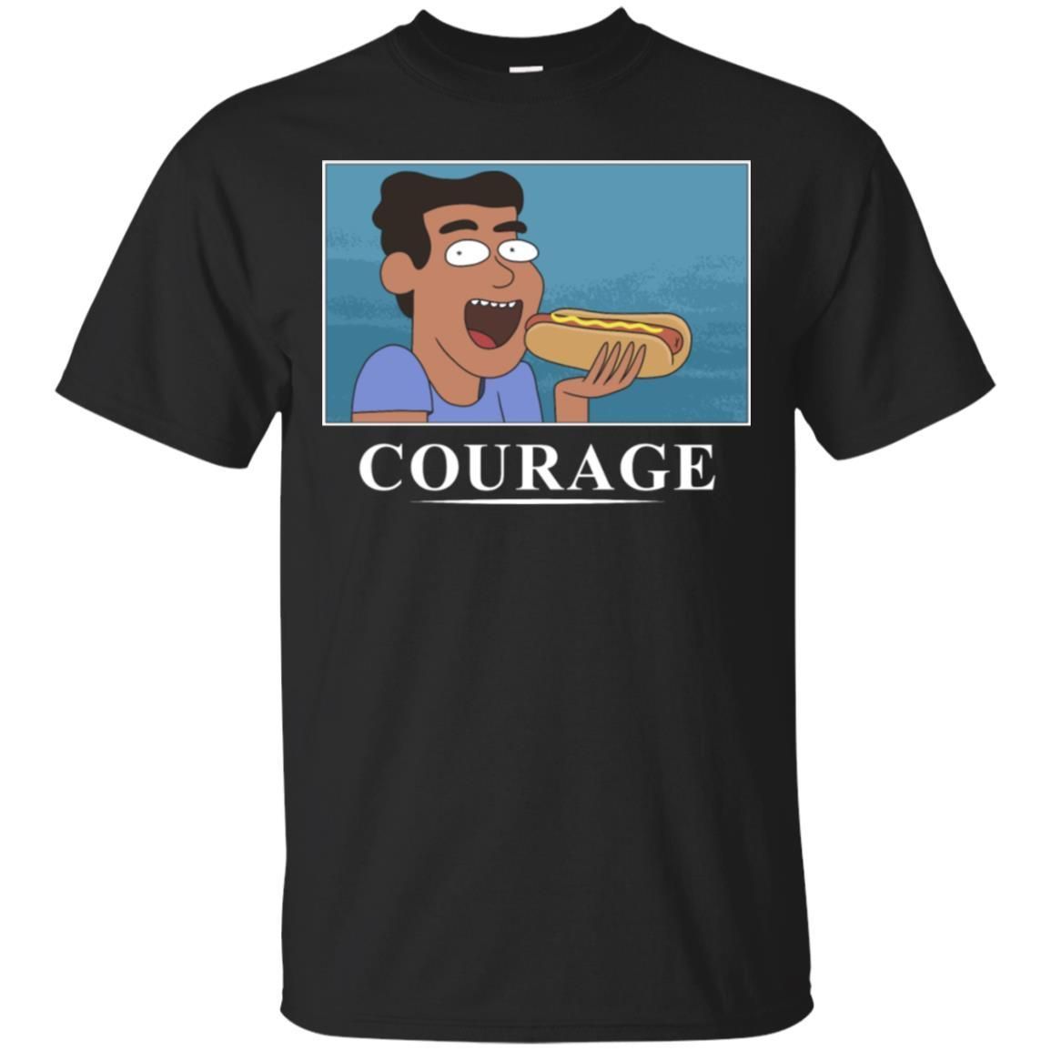 Rick And Morty Courage Is Eating A Hot Dog Men T-Shirt