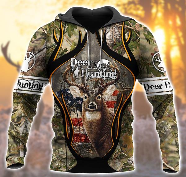 Deer Hunting Flag 3D All Over Print | Hoodie | Unisex | Full Size | Adult | Colorful | HT4880