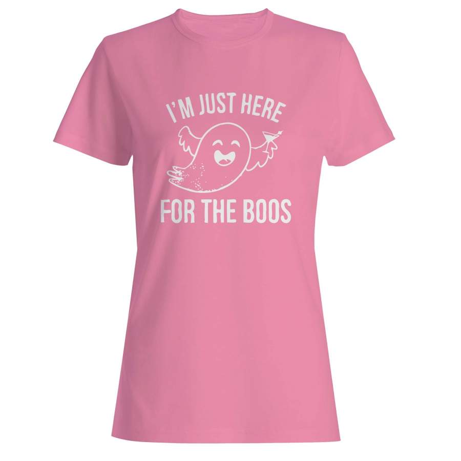 I’m Just Here For The Boos Nightmare Halloween Ghost Wine Woman’s T-Shirt