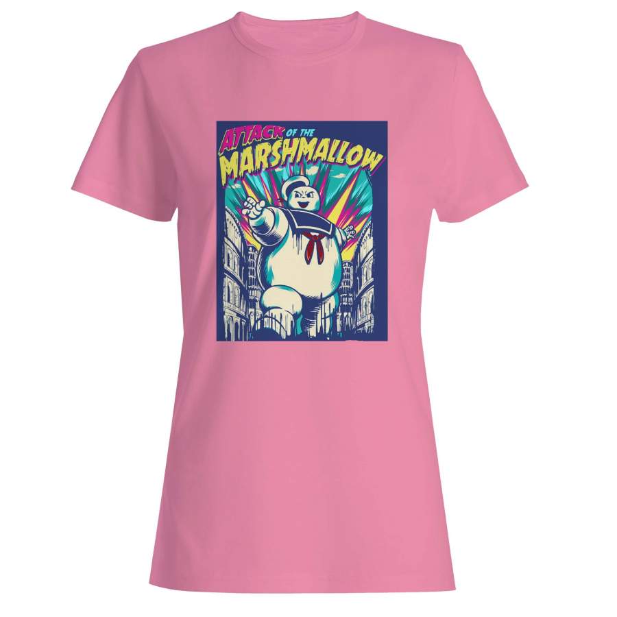 Ghostbusters Attack Of The Marshmallow Movie Funny Woman’s T-Shirt