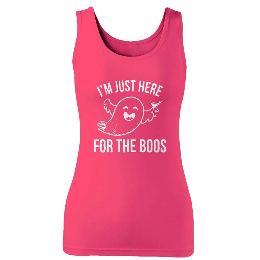 I’m Just Here For The Boos Nightmare Halloween Ghost Wine Woman’s Tank Top